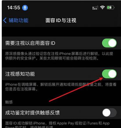 安国苹果14维修网点分享iPhone14注视感知功能有什么用 